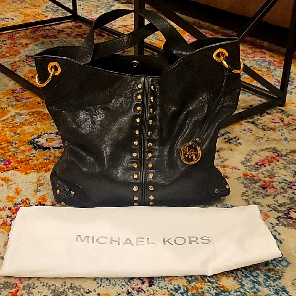 Michael Kors Soft Black Leather Shoulder Bag
